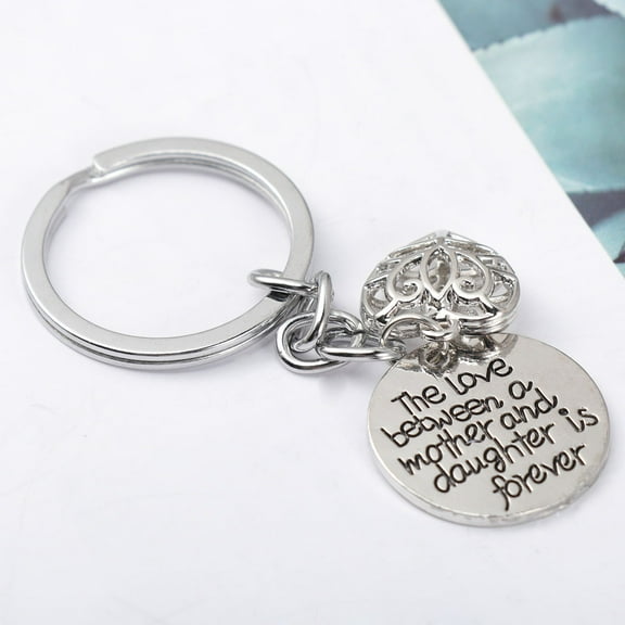 GOOHOCHY  Heart Keychain Mum Women Inspiration The Gift Woman Dad Silver