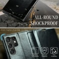thumbnail image 4 of Luxury Magnetic Card Holder Wallet Cover for Samsung Galaxy S22 S23 Ultra Note 20 Ultra Note 8 9 10 Retro Purse Leather Case - All-Round Protection, 4 of 5