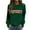 2-Green, variant on Halloween Spooky Sweatshirts Women Classic Spooky Letter Print Long Sleeve Shirt Halloween Crewneck Pullover Fall Blouse
