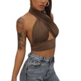 thumbnail image 3 of Baby Sweetie Women Summer Tank Tops, Cross Halter Neck Backless Close-Fitting Crop Tops for Street Party, 3 of 7