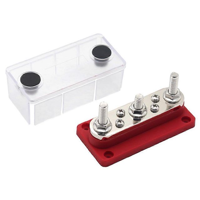 Install the Power Distribution Terminal Block 48V 300A Perfect for Cars Trucks RVs Marine Boats Solar Systems Red M8