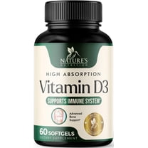 Vitamin D3 Supplement 5000IU (125 mcg) - Extra Strength Vitamins D-3 Dietary Softgels for Bone, Teeth, Muscle Health & Immune Support, Rapid Absorbtion Mini D Softgel, Non-GMO, Gluten Free - 60 Count
