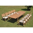 thumbnail image 5 of Grade-A Teak Dining Set: 10 Seater 11 Pc: 122" Atnas Double Extension Rectangle Table And 10 Vellore Stacking Arm Chairs WholesaleTeak #WMDSWVm, 5 of 5