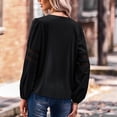 thumbnail image 3 of Jersey Con Cuello En V Top Jersey Con Cremallera 1/4 Jersey De Manga Larga Para Mujer Jersey Top Casual Con Cuello En V Jersey Top Jersey Con Cuello En V Top Hueco Manga Larga ANGGREK Negro S, 3 of 6