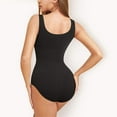thumbnail image 3 of Irisnaya Shapewear Bodysuit for Women Tummy Control Body Shaper Waist Trainer Girdle Open Bust Sexy Scoop Neck Slimming Bodysuits Tank Tops(Black XS-S), 3 of 8