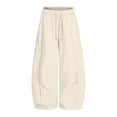 thumbnail image 3 of lnmuld Girls Solid Soft Fleece Wide Leg Sweatpants Drawstring Elastic Waist Pocket Casual Loungewear Trousers Size:10-11 Years, 3 of 4