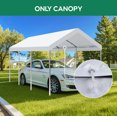 thumbnail image 5 of Heavy Duty 10x20 FT Carport Replacement Canopy Cover - Waterproof UV Resistant Shelter with 40 Ball Bungee Cords, Tear-Resistant Garage Top for Vehicles & Outdoor Equipment, White (Cover Only), 5 of 9
