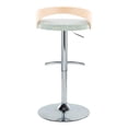 thumbnail image 5 of LumiSource Grotto Barstool Set (2) - Adjustable Height, Swivel, Chrome/Wood/Green Fabric, Modern Design, Indoor Use, Kitchen &amp; Bar Seating, 5 of 6