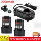 thumbnail image 1 of 10.8v 12v 2000mAh Reemplazo de Iones de Litio 2 Paquetes de Batería + Juego de Carga Compatible con Makita BL1013 Makita BL1014 2x Batería + Juego de Cargador 194550-6 194551-4 195332-9, 1 of 9