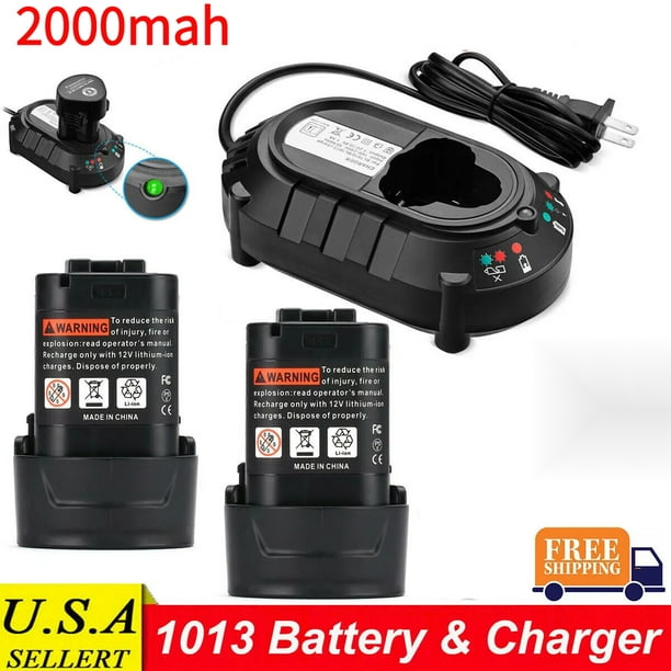 10.8v 12v 2000mAh Reemplazo de Iones de Litio 2 Paquetes de Batería + Juego de Carga Compatible con Makita BL1013 Makita BL1014 2x Batería + Juego de Cargador 194550-6 194551-4 195332-9
