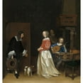 thumbnail image 2 of Gerard ter Borch 20x21 Gold Ornate Framed and Double Matted Museum Art Print Titled - The Suitor's Visit (C. 1658), 2 of 4