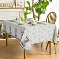 thumbnail image 3 of Easter Tablecloth 60×84 Inch Rectangular, Flowers Bunny Buffalo Plaid Washable Table Cover for Party Picnic Dinner Decor, 3 of 6
