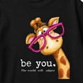 thumbnail image 2 of Giraffe Graphic T-Shirt, Be You Quote Tee, Short Sleeve Crew Neck Unisex Cotton Blend Top, 2 of 9