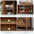 thumbnail image 4 of ChVans 80" Farmhouse Sliding Barn Door TV Stand for TVs Up to 90" TVs, Entertainment Center Console Table with Adjustable Shevles, 4 of 7