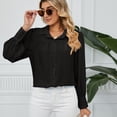 thumbnail image 2 of Birdeem Mode Femmes Grande Taille Uni Manches Longues Col Rond Blouse T-Shirt Décontracté Hauts, 2 of 8