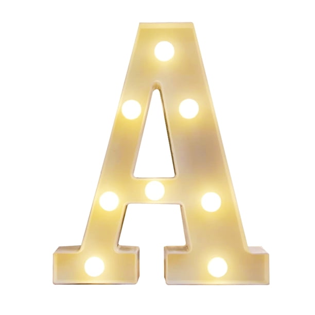 pequeña luz de noche Irfora Alfabeto LEDs Luz Letrero de letras de pie con bombillas Lámpara de noche Blanco cálido Efecto de luz brillante constante 2 * AA Funciona con celda IP54 Resistencia al agua Irfora pequeña luz de noche