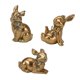 thumbnail image 5 of 3x Estatua de conejo Figura de conejo Artesanía de resina Adorno Figuras coleccionables Conejo Oro, 5 of 9
