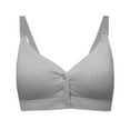 thumbnail image 2 of VONCOS Women's Front Closure Nursing Bra - Soft Stretchy Maternity Bra with Adjustable Straps, Plus Size L, Gray - Comfortable for All Day Wear, 2 of 5