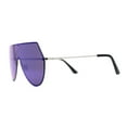 thumbnail image 5 of Color Mirror Futuristic Flat Top Shield Rimless Sunglasses Silver Blue Mirror, 5 of 5