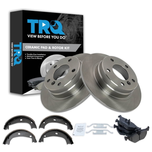 TRQ Rear Brake Pad and Rotor Set Ceramic Fits 1992-1996 BMW 318is 1992-1995 325i 325is 1996-1997 328i