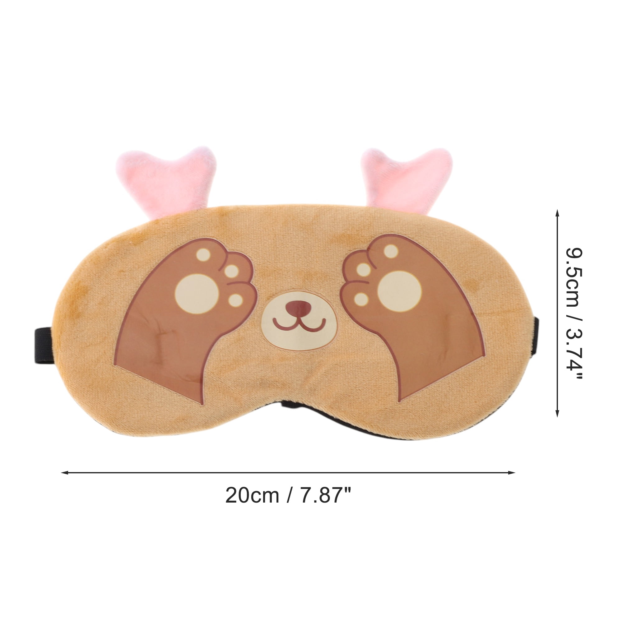 Unique Bargains Comfortable Adjustable Cartoon Cat Paw Eye Mask for Home Yellow
