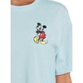 thumbnail image 2 of Mickey Mouse Juniors’ Front and Back Graphic Tee with Short Sleeves, Sizes XS-XXXL, 2 of 5