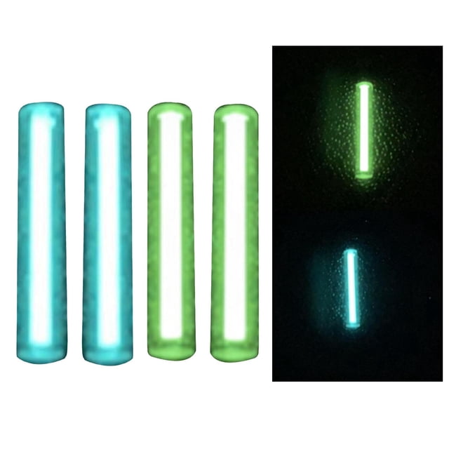 4 Uds., 2 colores, tubo luminoso de cristal, luces de , autonte en la oscuridad, sustituto del tubo, palo luminoso para decoración, llavero para exteriores Verde azul Baoblaze tubo luminoso