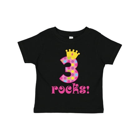 

Inktastic 3rd Birthday Rocks Princess 3 Year Old Gift Toddler Toddler Girl T-Shirt