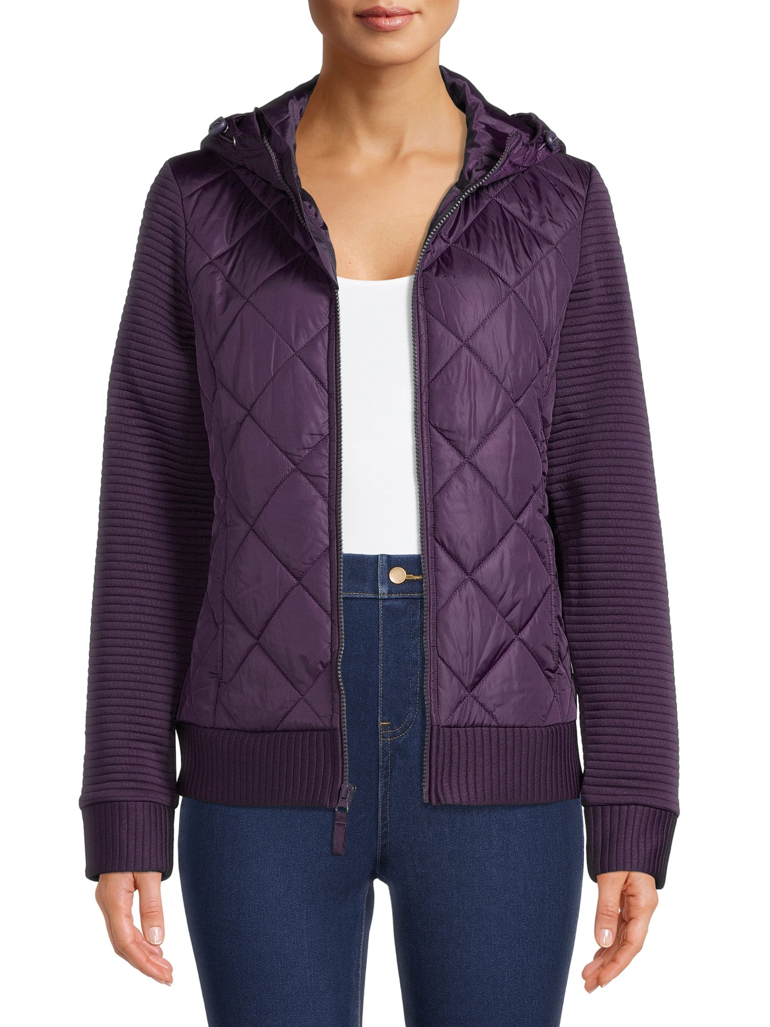 Time and Tru Women's and Plus Quilted Ottoman Jacket
