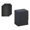 thumbnail image 1 of Trading Card Deck Box with Baffle PU Leather Lightweight Game Card Storage Cards Black and Blue, 1 of 9