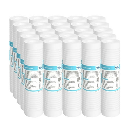 

Membrane Solutions Grooved Sediment Whole House Water Filter Cartridge 5 Micron 2.5 x 10 25 Pack