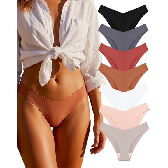 IF YOU Seamless Underwear for women No Show Stretch Bikini Panties Soft Silky Invisible Cheeky Panty XS-XL 7 Pack