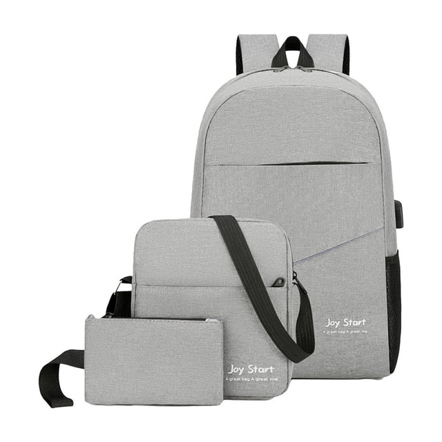 Three Piece Backpack Set with USB Charging Port, Wear-Resistant Oxford Travel Laptop Backpack with Shoulder Bag and Handheld Bag, Water-Resistant for Business Commuting, Outdoor Sports^