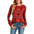 thumbnail image 2 of Halloween Sweaters for Women 2026 Fall Pumpkin Knit Pullover Sweater Fair isle Crewneck Red Sweaters Shermie, 2 of 9