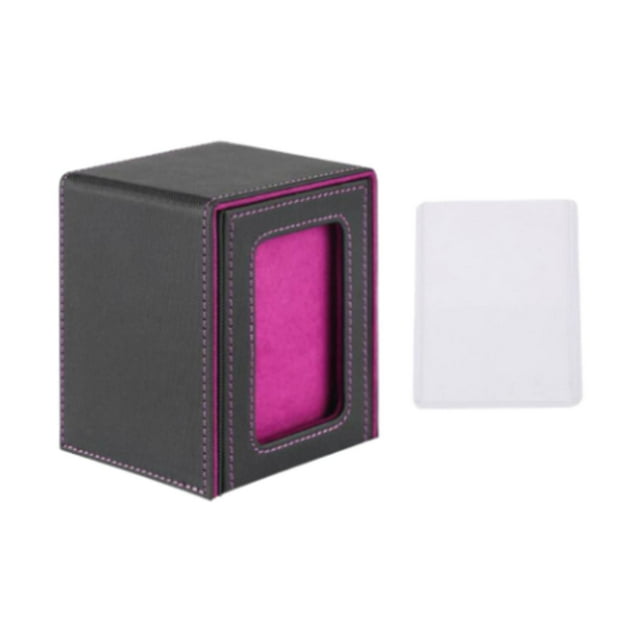 jinwen Card Deck Box Card Deck Storage Box, Transparent Window Album Card Holder Case Card Cards Case TCG Cards Protector Decks Case black