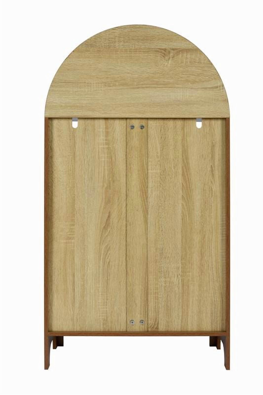 4-Tier Arched Top Freestanding Shelf, Asymmetrical Open Storage Cabinet, Wood Display Shelf for Entryway, Living Room, Bedroom, Hallway