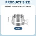 thumbnail image 2 of 2Pcs Faucet Aerator Adapter, M16 Female to M22 Male with Washer, 12mm Length, 2 of 6