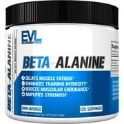 Evlution Nutrition Beta-Alanine, 1.6g of Ultra Pure Beta Alanine in Each Serving, Athletic Endurance & Recovery, Gluten-Free, Non-GMO, Unflavored Powder (125 Servings)