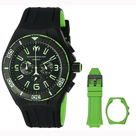 Technomarine TM-115057 Men's Cruise Vision Black Silicone Strap Black Dial Chrono Dive Watch