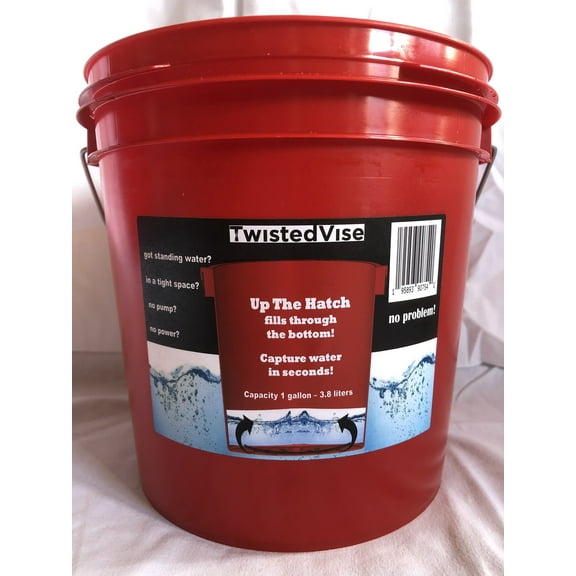 TwistedVise Up The Hatch Bucket | HDPE Plastic & Anti-Rust Galvanized Handle (1 Gallon)