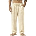 thumbnail image 1 of Pantalones de Cintura Elástica para Hombre Bolsillos de Cordón Sueltos Pantalones Casuales de Tejido Grueso Sobredimensionados para Ropa de Trabajo de Ejercicio Al Aire Libre, 1 of 8