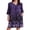Deep Purple Floral, variant on Zipper Robes for Women 3/4 Sleeves Housecoat Soft Nightgowns Sleepwear Mumu House Dresses with Pockets