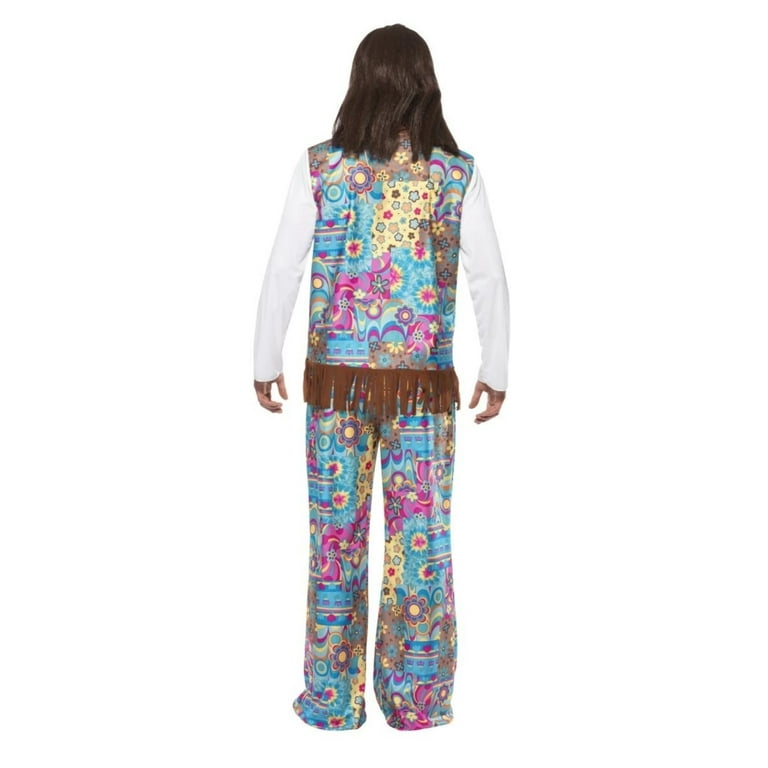 Groovy Hippie Costume Adult Blue Floral Groovy Hippie Costume Adult Blue Floral