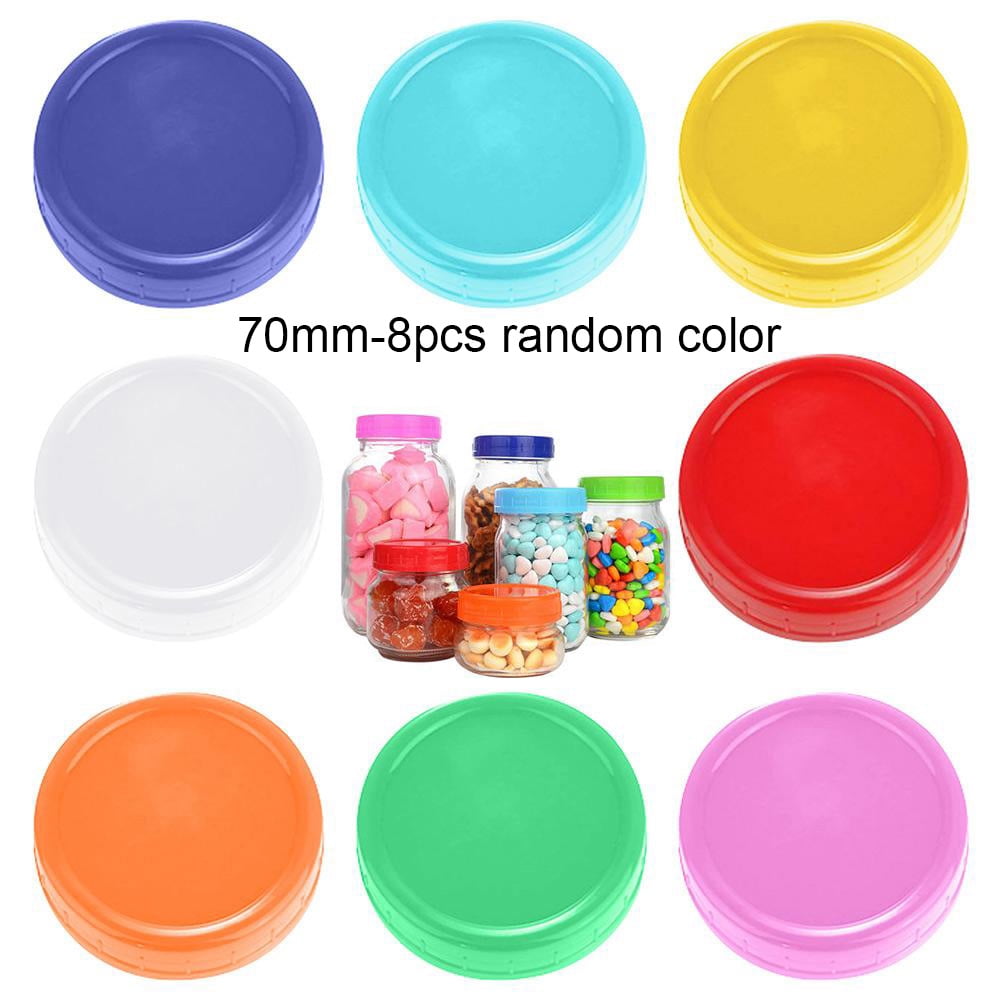 8pcs Plastic Jar Lids Jar Can Pot Compatible For Wide Jars Wide Mouth Refrigerator Freezer