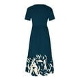 thumbnail image 4 of IROINNID Summer Dresses for Women 2024, Women Wedding Guest Maxi Dresses with Short Sleeve and Round Neck Floral Printed Summer Outfits Dress, 4 of 5