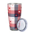 thumbnail image 2 of KLL Heart Plaid Print 40oz Stainless Steel Insulated Car Cup with Spillproof Lid - Keep Your Drink Hot or Cold on the Go-Without Straw, 2 of 8