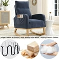 thumbnail image 3 of Zechuan Rocking Chair for Nursery - Living Room Lounge Armchair with Side Pockets - Blue Velvet, 3 of 10