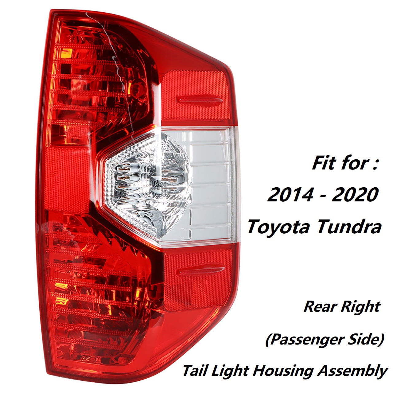 Rear Tail Light Lamp Housing Assembly Fit for 2014 2015 2016 2017 2018 2019 2020 Toyota Tundra, Rear Right (Passenger Side)