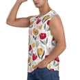 thumbnail image 3 of Kdxio Tulips Flowers for Men's Muscle T-shirt,Sleeveless for Workout Running Athletic Gym Lounge Casual, 3 of 7