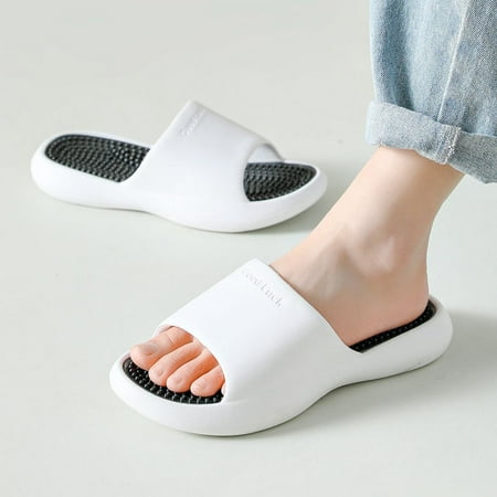 

CoCopeanut Man Massage Slippers Outdoor Beach Flat Non-slip Women Slides Indoor Bathroom Couple Sandals Summer Concise Female Shoes 2022